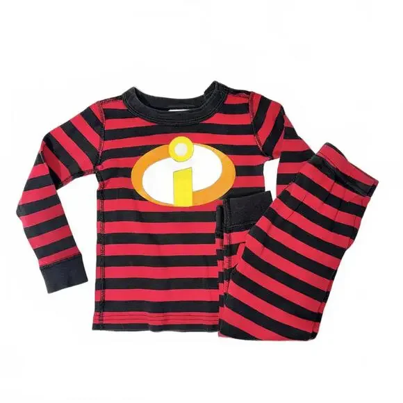 The Incredibles Kids' Pajama Set Red and Black Striped - Picture 9 of 9
